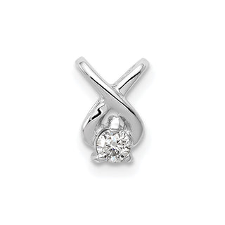 14k White Gold 2.9mm VS Diamond Chain Slide Pendant