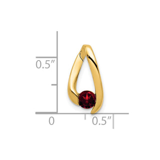 14k Yellow Gold 4mm Garnet Pendant