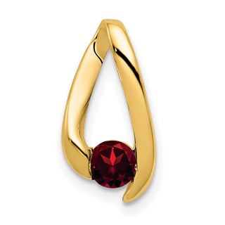 14k Yellow Gold 4mm Garnet Pendant