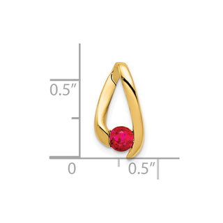 14k Yellow Gold 4mm Ruby Pendant