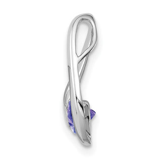 14k White Gold 4mm Tanzanite Pendant