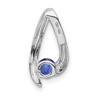 14k White Gold 4mm Tanzanite Pendant