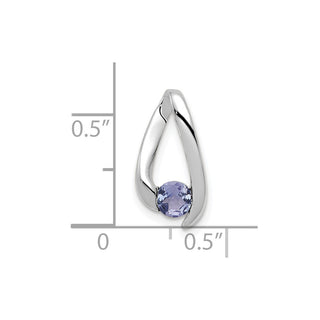 14k White Gold 4mm Tanzanite Pendant