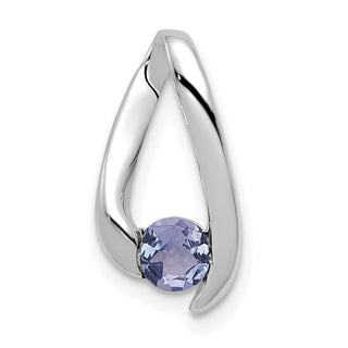 14k White Gold 4mm Tanzanite Pendant