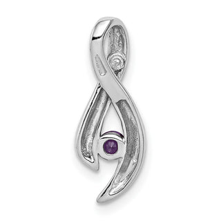 14k White Gold 3mm Amethyst Pendant