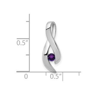 14k White Gold 3mm Amethyst Pendant