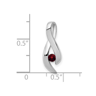 14k White Gold 3mm Garnet Pendant