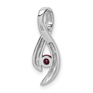 14k White Gold 3mm Ruby Pendant
