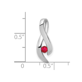 14k White Gold 3mm Ruby Pendant