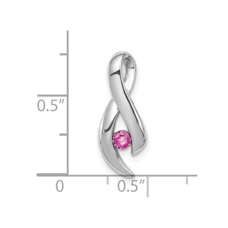 14k White Gold 3mm Pink Sapphire Pendant