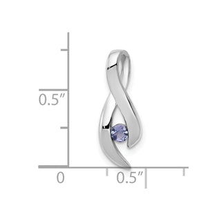 14k White Gold 3mm Tanzanite Pendant