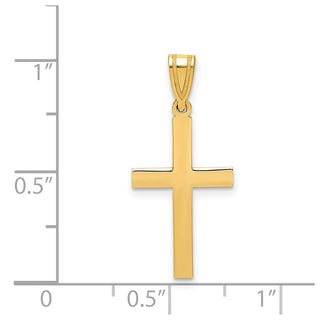 14k Yellow Gold Satin Cross Pendant XR100