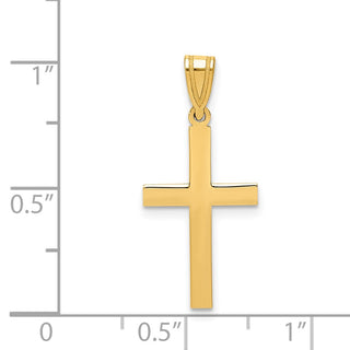 14k Yellow Gold Satin Cross Pendant XR100