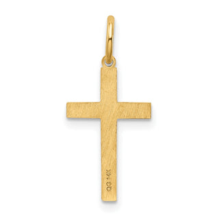 14K Yellow Gold Laser Designed Cross Charm XR1008