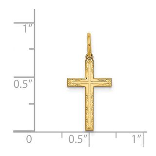 14K Yellow Gold Laser Designed Cross Charm XR1008