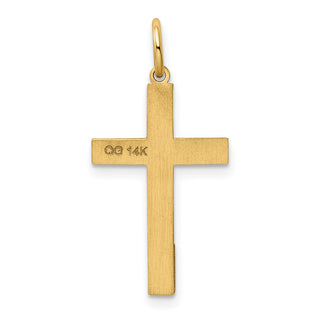 14k Yellow Gold Laser Designed Cross Pendant XR1009