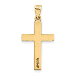 14k Yellow Gold Satin Cross Pendant XR101