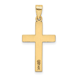 14k Yellow Gold Satin Cross Pendant XR101