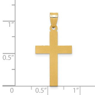 14k Yellow Gold Satin Cross Pendant XR101