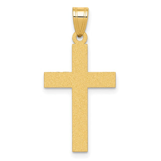 14k Yellow Gold Satin Cross Pendant XR101
