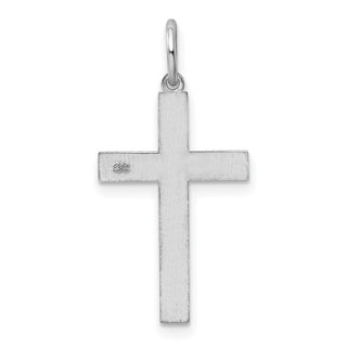 14k White Gold Laser Designed Cross Pendant XR1013