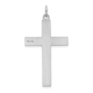 14k White Gold Laser Designed Cross Pendant XR1015