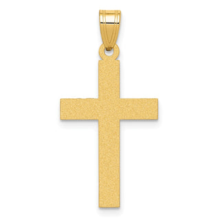 14k Yellow Gold Satin Cross Pendant XR101