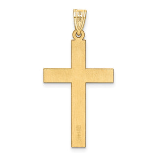 14k Yellow Gold Satin Cross Pendant XR102