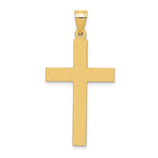 14k Yellow Gold Satin Cross Pendant XR102