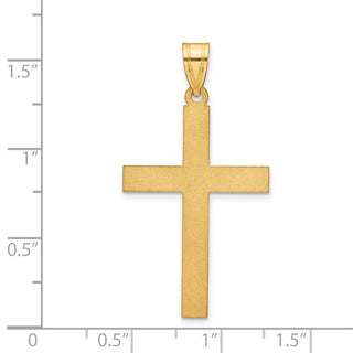 14k Yellow Gold Satin Cross Pendant XR103
