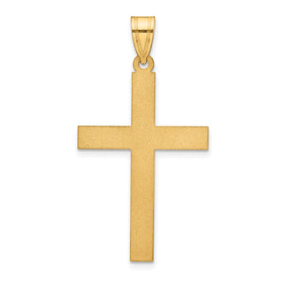 14k Yellow Gold Satin Cross Pendant XR103