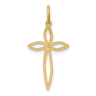 14K Yellow Gold Laser Designed Passion Cross Charm XR1037