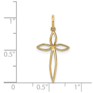 14K Yellow Gold Laser Designed Passion Cross Charm XR1037
