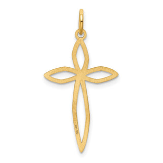 14k Yellow Gold Laser Designed Cross Pendant XR1038