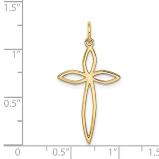 14k Yellow Gold Laser Designed Cross Pendant XR1038