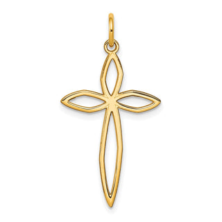 14k Yellow Gold Laser Designed Cross Pendant XR1038