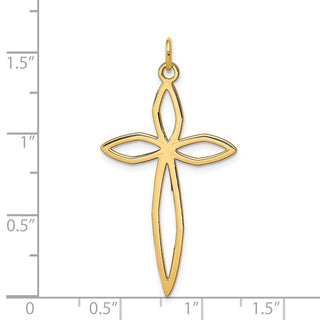 14k Yellow Gold Laser Designed Cross Pendant XR1039