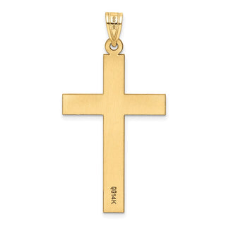 14k Yellow Gold Sand Blasted Cross Pendant