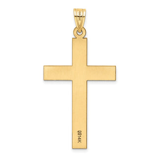 14k Yellow Gold Sand Blasted Cross Pendant
