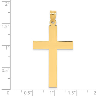14k Yellow Gold Sand Blasted Cross Pendant