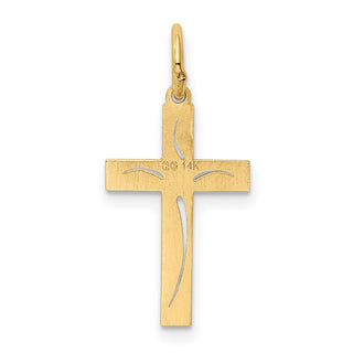 14K Yellow Gold Laser Designed Cross Charm XR1048