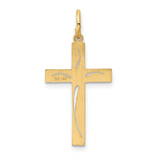 14K Yellow Gold Laser Designed Cross Charm XR1049