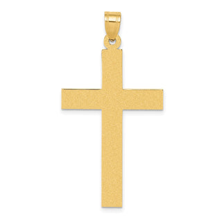 14k Yellow Gold Sand Blasted Cross Pendant