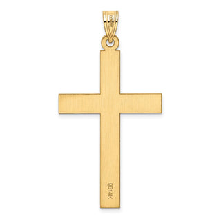14k Yellow Gold Satin Cross Pendant XR105