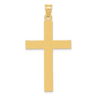 14k Yellow Gold Satin Cross Pendant XR105