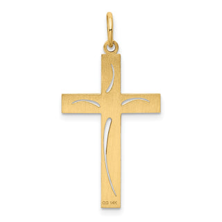14k Yellow Gold Laser Designed Cross Pendant XR1050