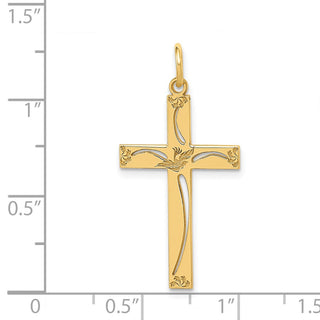 14k Yellow Gold Laser Designed Cross Pendant XR1050