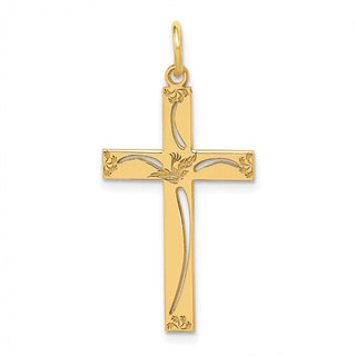 14k Yellow Gold Laser Designed Cross Pendant XR1050