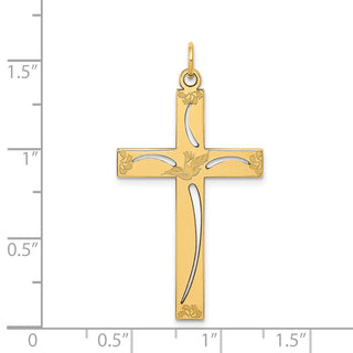 14k Yellow Gold Laser Designed Cross Pendant XR1051