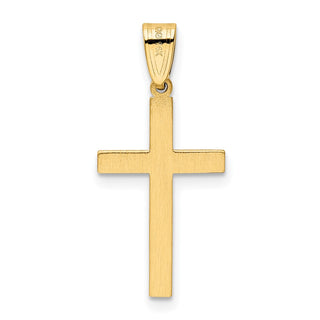 14k Yellow Gold Solid Cross Pendant XR106